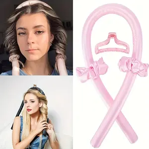 Heatless Curling Rod for Overnight Silk Curls No Heat Reusable Hair Rollers Soft Satin Ribbon Lazy Styling Tool Damage-Free Hair Care Accessories for Women