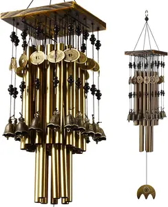 Wind Chimes for Outside, 30"Memorial Wind Chimes with 24 Copper Tubes and 16 Copper Bell for Garden,Patio,Window Wind Chime Hanging Decoration,Bronze Memorial Sympathy Wind Chime Gifts for Mom