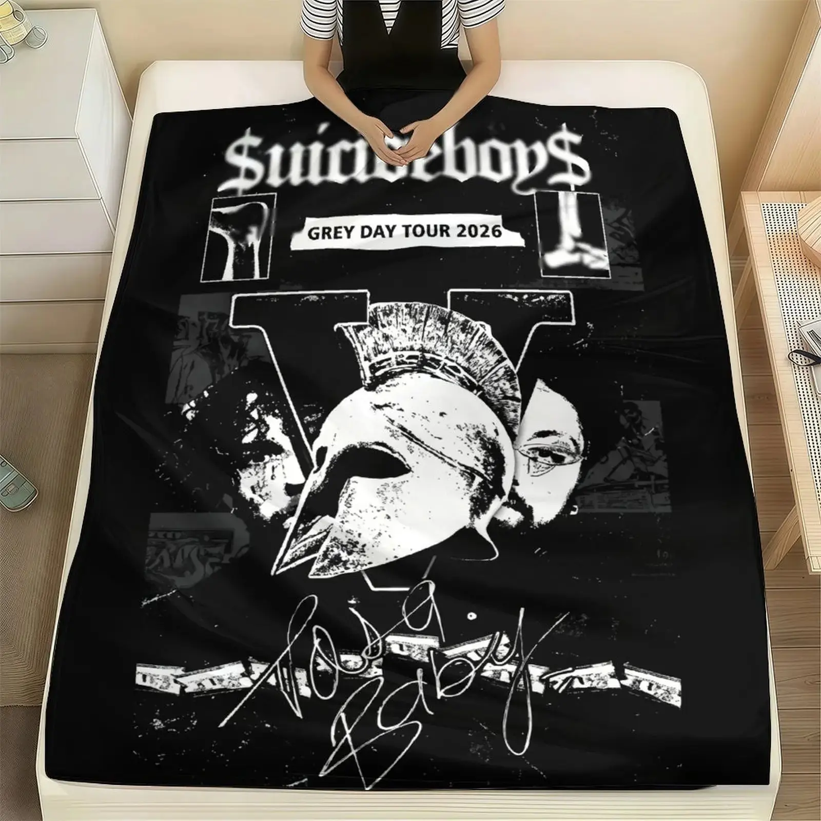 Suicideboys G59 Blanket , Cozy Warm Greyday Tour Throw , Greyday Suicideboys Merch , Hip Hop Rap Merch , Gift For Suicideboys Fans , Suitable for Sofa, Bed, Travel, Camping, Living Room, Office Chair