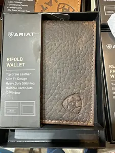Ariat Bi-Fold Logo Wallet - Brown