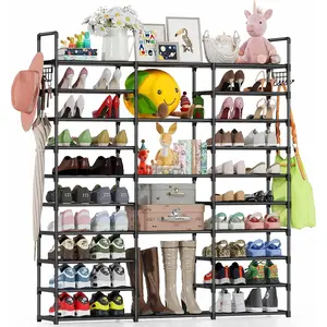DENKEE 10 Tier Shoe Rack Organizer Large Tall Shoe Rack Shelf Holds 55-65 Pairs Shoes and Boots