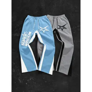 Men's & Women's Casual Fitted Sweatpants Set, Knit, Light Letter Star Design, Comfortable College Style Pants for All Seasons