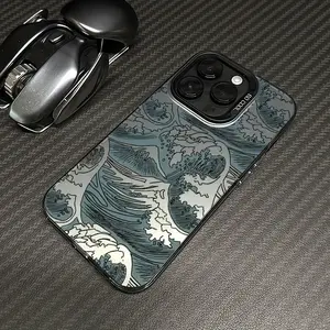 Sea wave Comfortable to hold, bright surface, five stylish color, high-quality phone protective cases for iPhone 16/15/14/13/12/11/X/7 and other series, shockproof, anti slip, lightweight, PC material