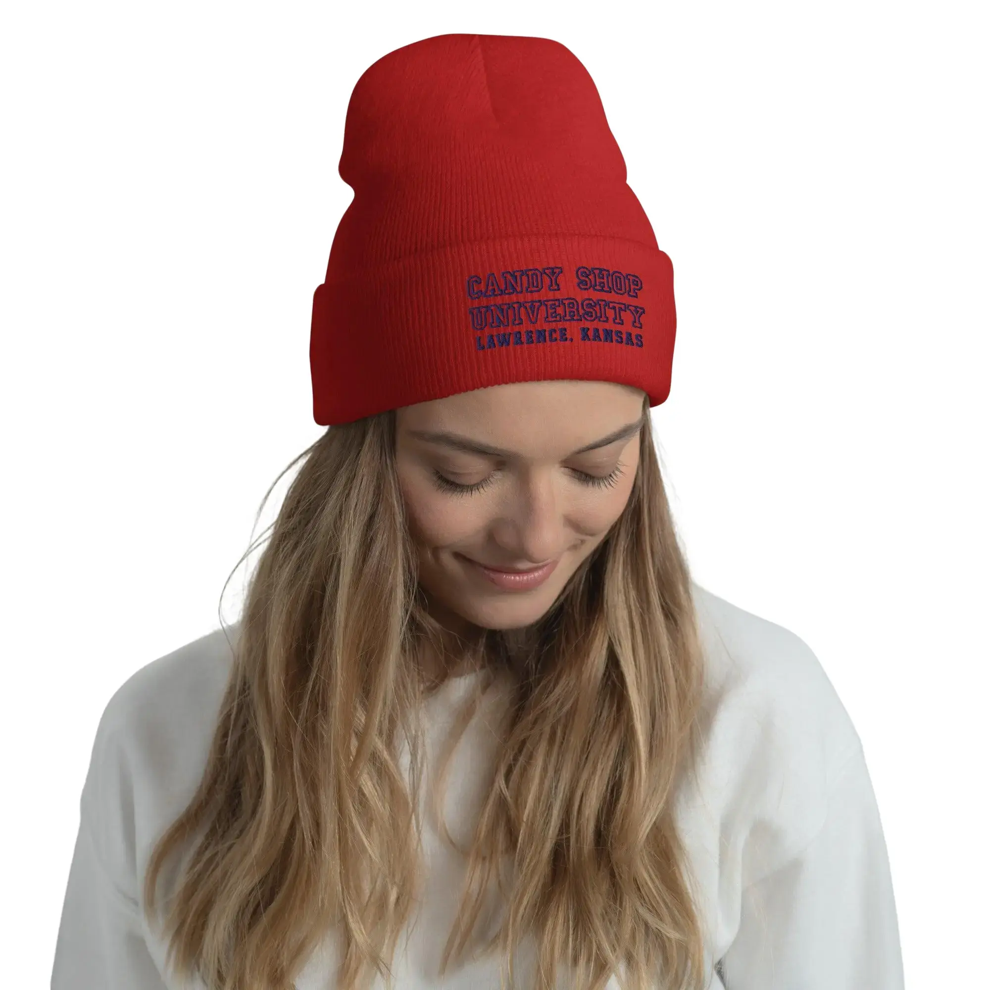 Candy Shop University Beanie Lawrence Kansas - Turbo Acrylic Unisex Beanie