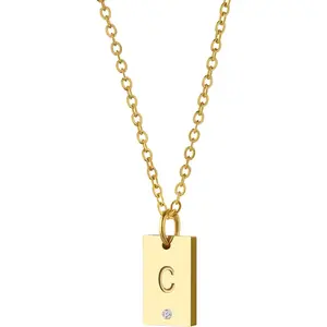 Personalized Initial Tag Cubic Zirconia   for Women 14K Gold Plated Stainless Steel Angel Wing Photo  Rotating Cross Crown Circle   pendant necklace Pendant with Rotatable Crown Style Hip Hop Chain Set