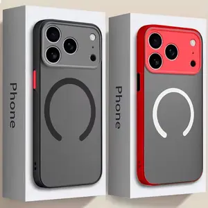 Luxury high-quality Matte Magnetic Phone Cases For iPhone 17/16/15/Pro Max/Pro/Plus/Air Armor Cover Simple and stylish scratch resistant case for men and women, Sleek Phone Cover, Minimalist Design, Sturdy Durable Phone Cover, Accessories