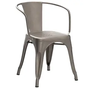 BestOffice Metal Dining Chairs Set of 4 Patio Chiar Indoor Outdoor Kitchen Chairs 18 Inch Seat Height Restaurant Chair 330LBS Weight Capacity Tolix Side Metal Stackable Bar Chairs