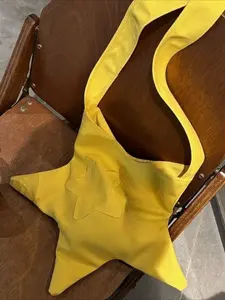 Adorable Star Print Crossbody Bag, Women's Canvas Shoulder Purse, Kawaii Japanese Korean Style, Casual Outing Accessory, Fashionable Design