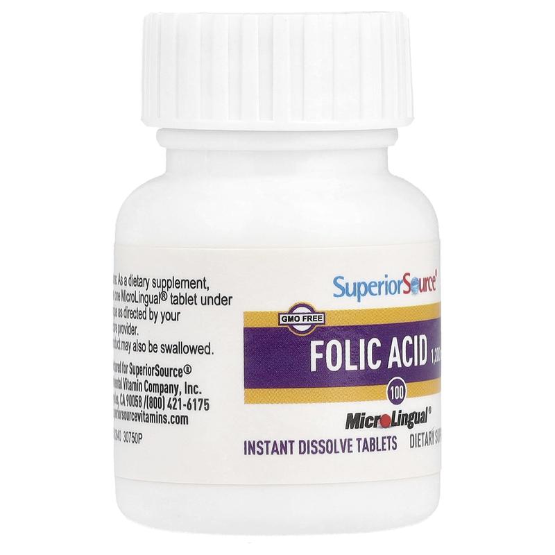 Superior Source Folic Acid, 1,200 mcg, 100 MicroLingual® Instant Dissolve Tablets