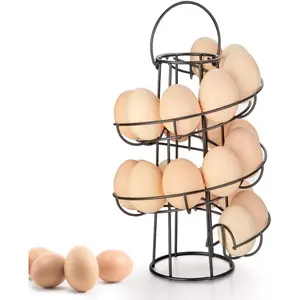 Spiral Egg Skelter Dispenser Rack Holder Display Countertop Black