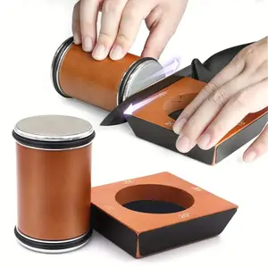 Professional Kitchen Knife Sharpening Set, 4 Angles 15° 18° 20° 22°, Manual Wooden Diamond Dual Blade Sharpener, No Power Needed, Perfect Gift