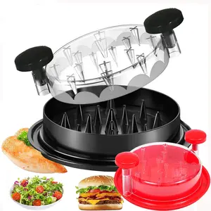 Chicken Shredder Tool, Cooked Meat Shredder with Clear Lid, Ergonomic Design, Anti-Slip, Easy to Clean, Chicken Grinder, Kitchen Utensils Accessories, Bbq Kitchen Gadgets, Meat Shredding Machine