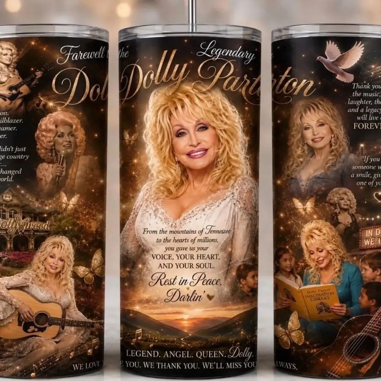 Dolly Parton Tumbler Dolly Parton Fan Gift 20oz 30oz 40oz Insulated Tumbler, Country Girl Travel Cup
