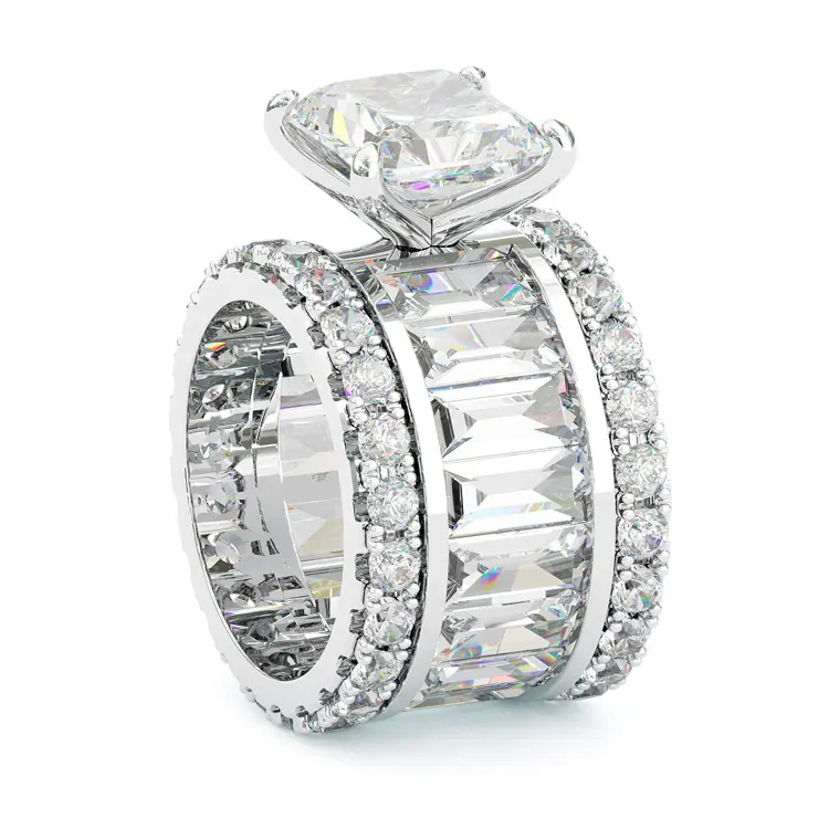 Jzora Luxury 5ct Princess Cut Ring For Women Bridal Wedding Engagement Band Jzora Luxury 5ct Princess Cut Ring For Women Bridal Wedding Engagement Band