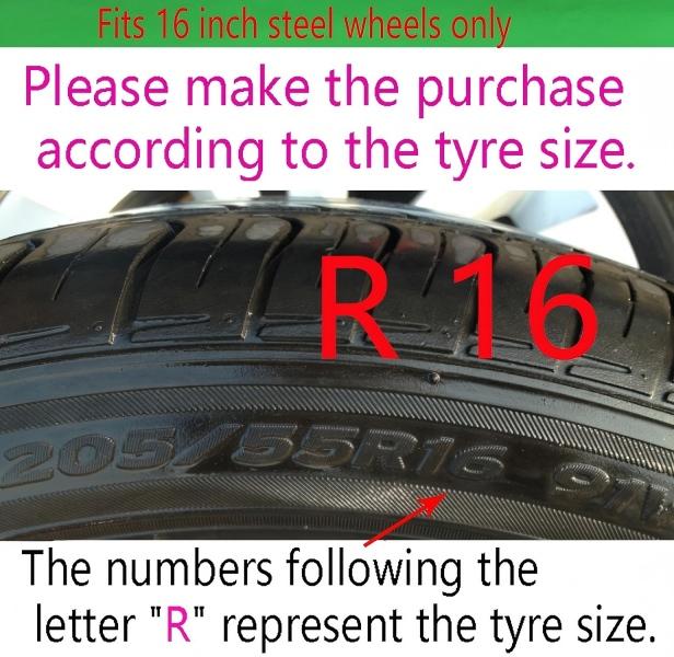 16 Inch Wheel Rim Covers Set of 4 | Universal Hubcaps for Steel Rims, Car Truck SUV Van Wheel Decor & Protection