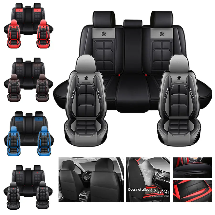 Waterproof Leather Car Seat Covers Universal Fit for All Cars Durable Comfortable Protects Against Stains Tears Easy to Install