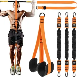 Pull Up Assistance Bands,  3 Pull Up Bands with Two Foots Fabric Feet/Knee Rest, Adjustable Weight/Size Bands for Pull Up Assist for Strength Training