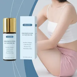 EELHOE Boswellia Carterii Gum Extract Castor Seed Oil Glycerin Allantoin Frankincense Body Roller Essential Oil Moisturizing Soothing Dry Skin Smoothing Refining Texture Long-Lasting Hydration