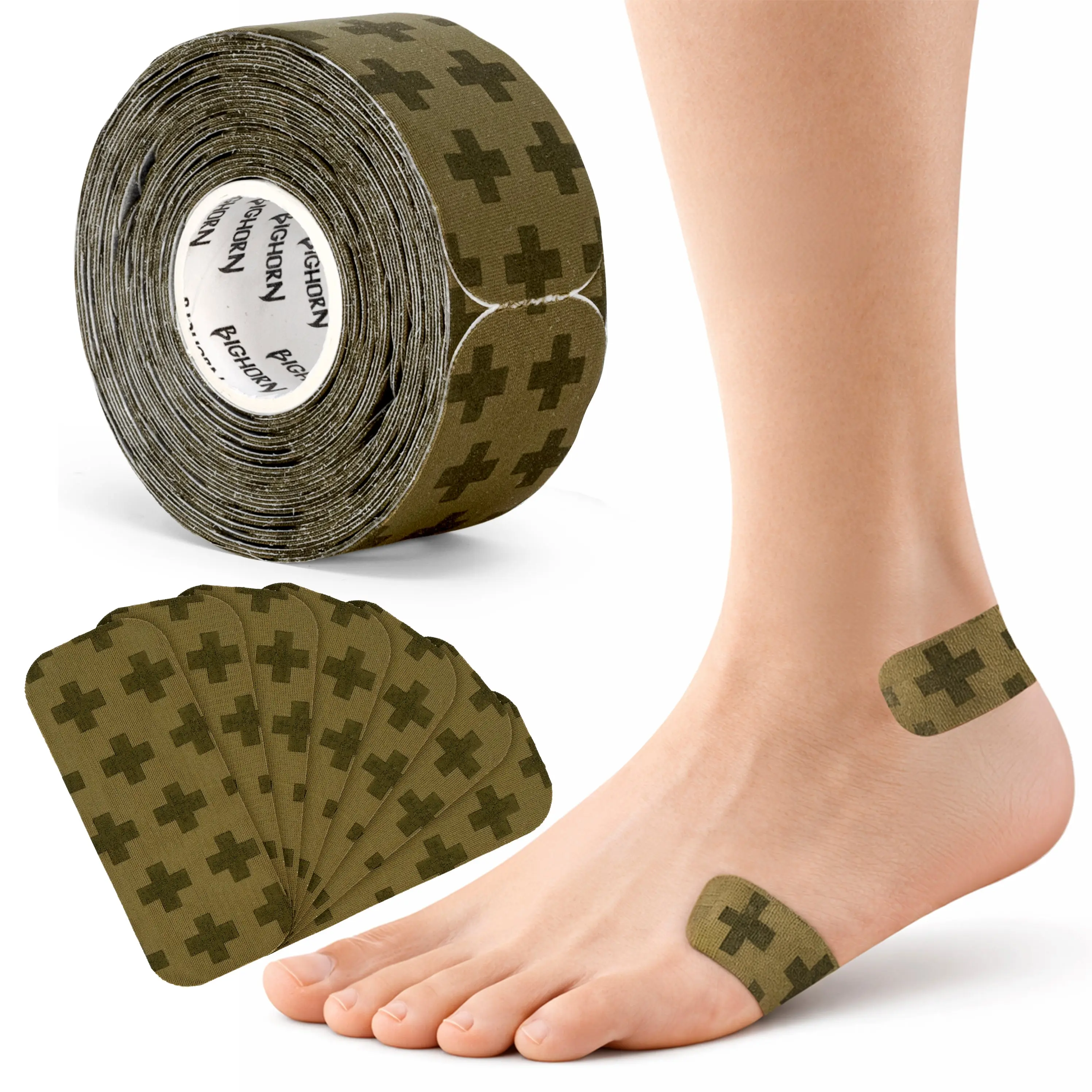 Blister Prevention Tape for Fingers & Feet, Military Green, 1-Pack