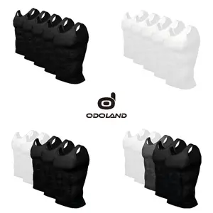 Odoland Sports mens 5 Pack Body Shaper  Tummy Vest Thermal  Shirt Tank Top Shapewear