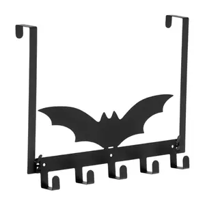 Gothic Bat Over The Door Hooks Goth Bathroom Decor Creepy Hanger Wall Mount Rack Holder for Towel, Hat, Coat, Cloth, Keychain, Bag, Home Organizer