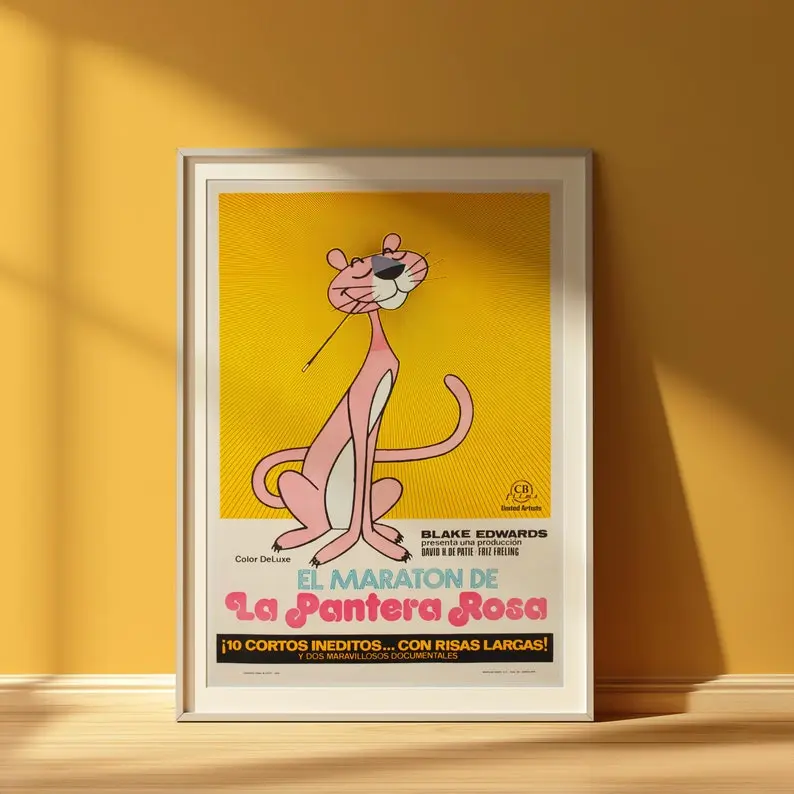 Pink Panther Movie Poster Vintage Pink Panther Poster