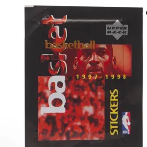 UpperDeck Kobe Bryant, Michael Jordan Mini Sticker Card Chase 1997-98 Single Pack With 6 Mini Stickers Per Pack
