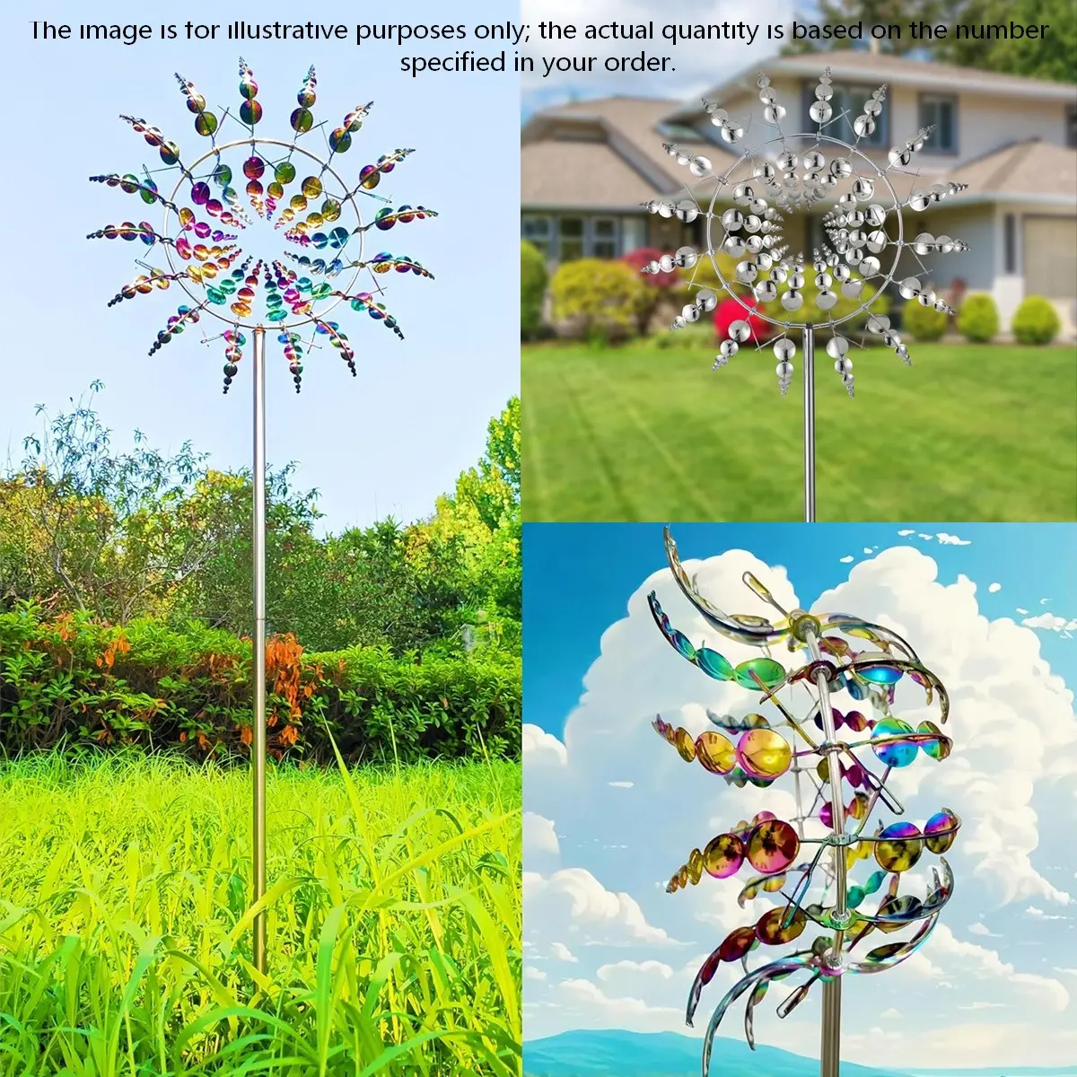 Unique 3D Dynamic Metal Wind Spinner for Garden Decor Outdoor