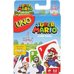 Original Mattel Games Uno Super Mario Card Game Board Games 112 Playing Card Game Christmas Gift Card Game Games for Kids Card Deck