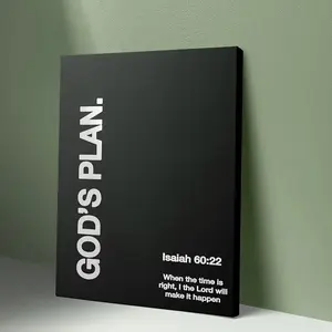 [No Frame] God's Plan When The TIme Is Right Quotes Poster Premium Wall Art Poster Unframed HD Print Home Office Decor Unique Trendy Gift