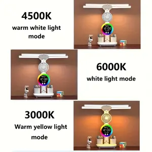Smart touch LED desk lamp with USB, dimmable and color-changing reading lamp, eye protection design, suitable for home office and dormitory study - no batteries required, multi-function desk lamp,, integrated fan lamp, home desk lamp suitable for electron