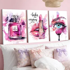 3-Piece Wood Frame Canvas Posters, Canvas Print, Beauty Theme, Modern Living Room Wall Decor, Wall Decoration, Waterproof, Suitable for Bedroom, Office, Hallway Art Set, Artwork for Walls