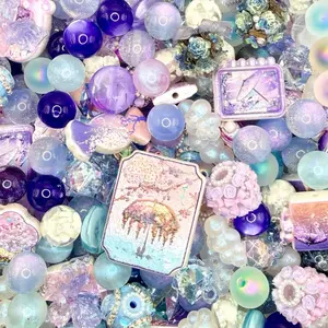 Dance in the Rain (NEW) Colorful Resin and Acrylic Beads & Charms Mix for DIY Beaded Pens Keychains Phone Chains Sun Catcher Car Hanger and Other DIY Jewelry Accessories Crafts or Projects