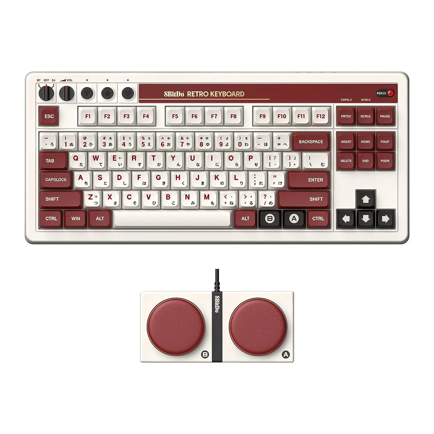 8Bitdo Retro Programmable Bluetooth Wireless Mechanical Gaming Keyboard - Fami Edition - 85HA01
