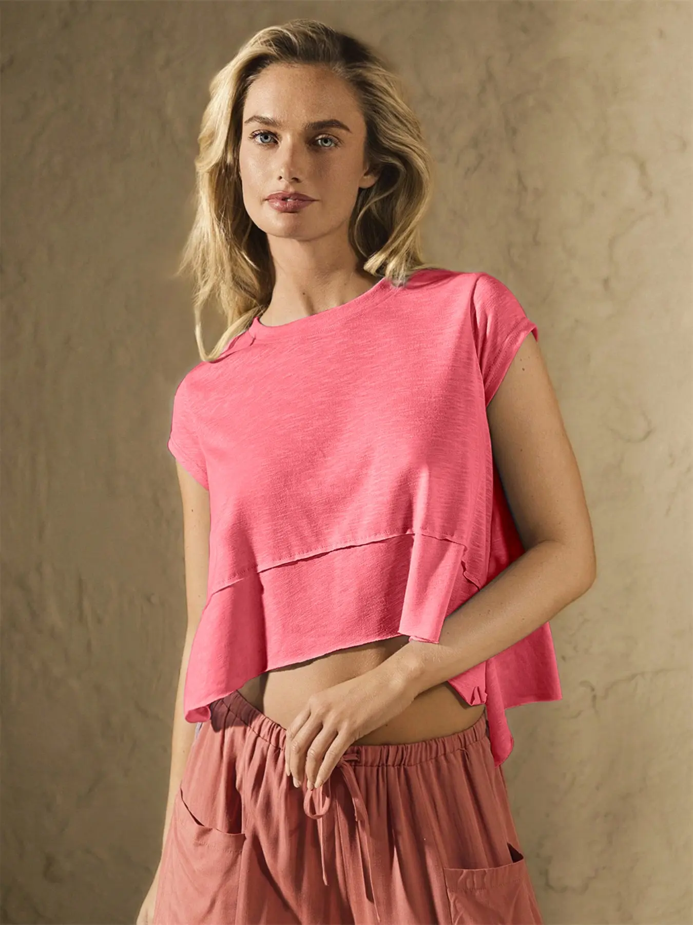 Women's Crop Top Basic Loose Fit Short Sleeve T-Shirt, Comfortable Casual Streetwear Everyday Summer Wear, Breathable Quick Dry, All Seasons