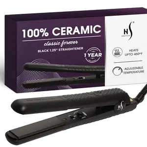 Herstyler Forever Straightening Flat Iron | Travel Friendly Dual Voltage, 1.25 inch | Ceramic Hair Straightener | Negative Ion Technology |