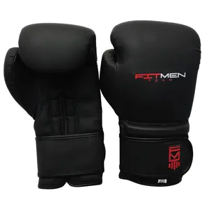 FITMENTEAM Elite Leather Boxing Gloves – Pro Combat Training (12–18oz)