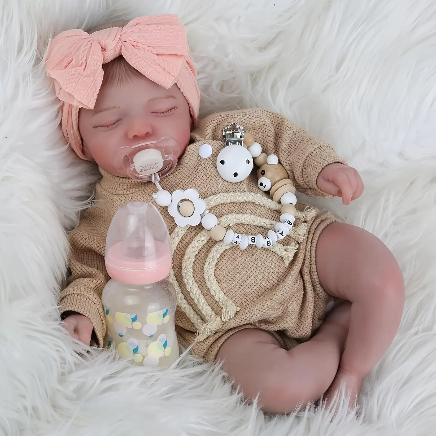 20-Inch Realistic Reborn Newborn Girl Soft Doll - Full-Body Silicone & Soft Cloth Body, Sleeping Position, Feeding Set Included, Safe Companion for Ages 3+ (Toys & Hobbies, Dolls), Soft Dolls