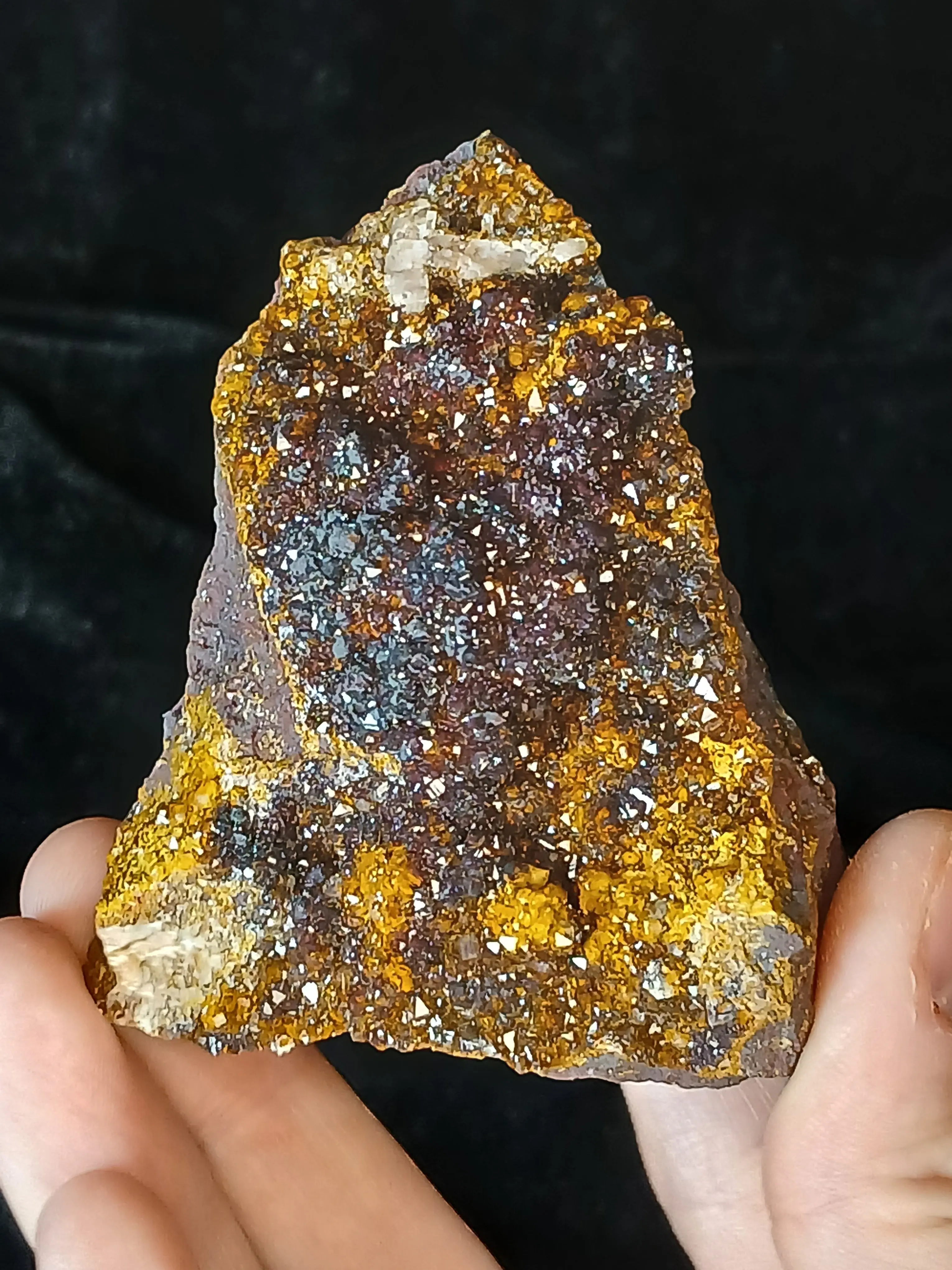 Tri Color Manganese Druzy Quartz