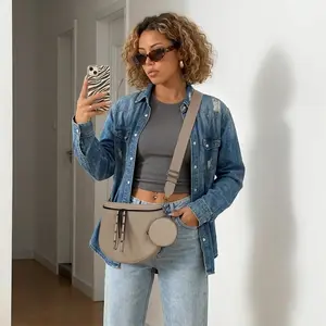 Women's Saddle Crossbody Bag with Coin Pouch Adjustable Strap PU Leather Shoulder Bag