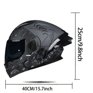 Flip-up Motorcycle Helmet ABS Material with EPS Cushioning Pad Multi-Ventilation Detachable Inner Liner Unisex Suitable for All Seasons