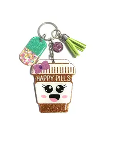Pill Bottle Keychain, 2.5”