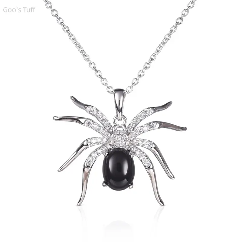 Women's Gothic Dark Spider Choker Necklace - Punk Statement Jewelry for Halloween Cosplay Party, Edgy Unique Goth Streetwear Holiday Gift