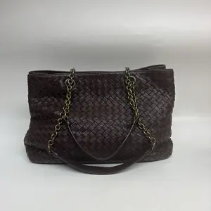 Pre-owned Calfskin Crossbody Bags Bottega Venata Introciado Woven Tote
