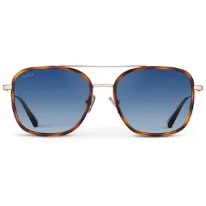 Gia - Women’s Polarized Square Aviator Sunglasses, Double Bridge Design