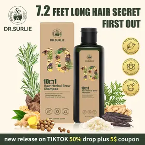 DR.SURLIE 10 in 1 Natural Herbs Slow-cooked Shampoo, paraben sulfate free, no harmful chemicals,nourishing scalps, friendly to all hair types Cleanser Conditioner hair growth shampoo onion rosemary shampoo dry shampoo
