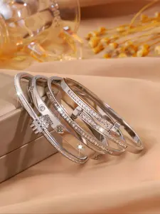 Elegant Stainless Steel Bracelet Set, Luxurious Classic Design, Casual Trendy Jewelry, Perfect for Vacations, Festivals & Parties, Ideal Gift Item, Elegant Minimalist Bangle, Fashionable Bangle