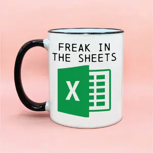 Freak in the Sheets Coffee Mug, Funny Accountant Coffee Cups, Funny CPA Gifts, Freak in the Sheets Spreadsheet Cup, Tax Time Gifting Ideas