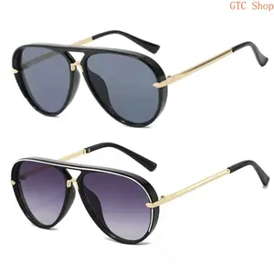 2026 New Arrival Aviation Pilot Sunglasses, Unisex Brand Designer Style with Gold Trim & Black Frame, UV400 Protective Minimal Fashion Shades for Daily Wear, Driving & Street Style summervibes