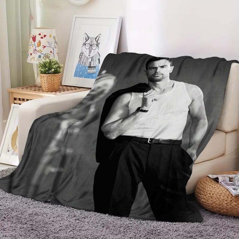 Theo James Theme Print Soft and comfortable home blankets, small throw blankets, nap blankets, perfect Christmas gifts for friends and besties. Super soft heat-pressed blankets. P251223100